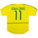 Brazil Home Retro 2002 World Cup Ronaldo Ronaldinho Rivaldo