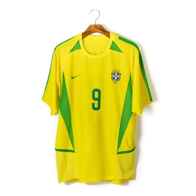 Brazil Home Retro 2002 World Cup Ronaldo Ronaldinho Rivaldo