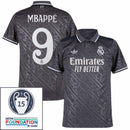Real Madrid Mbappé 9 Third Fan Jersey 2024/25 Patches UCL UEFA Foundation (Official Printing)