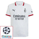 AC Milan Rafa Leão Away Fan Jersey 2024/25 Patches UCL UEFA Foundation (Official Printing)