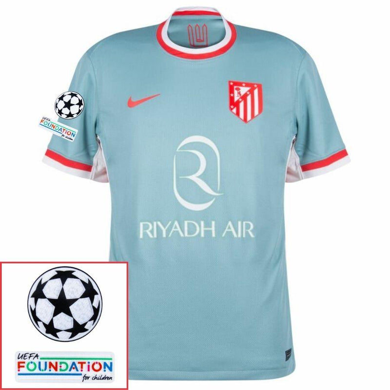 Atlético Madrid Griezmann 7 Away Fan Jersey 2024/25 Patches UCL UEFA Foundation (Official Printing)