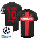 Bayer 04 Leverkusen Home Fan Jersey 2023/24 Patches UCL UEFA Foundation (Official Printing)