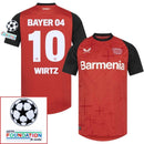 Bayer 04 Leverkusen Wirtz 10 Home Fan Jersey 2024/25 Patches UCL UEFA Foundation (Official Printing)