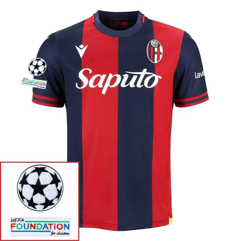 Bologna Home Fan Jersey 2024/25 Patches UCL UEFA Foundation (Official Printing)