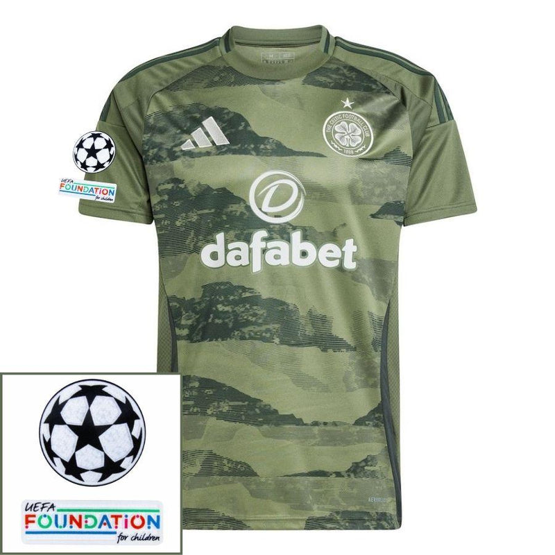Celtic Third 2024/25 Patches UCL UEFA Foundation (Official Printing)
