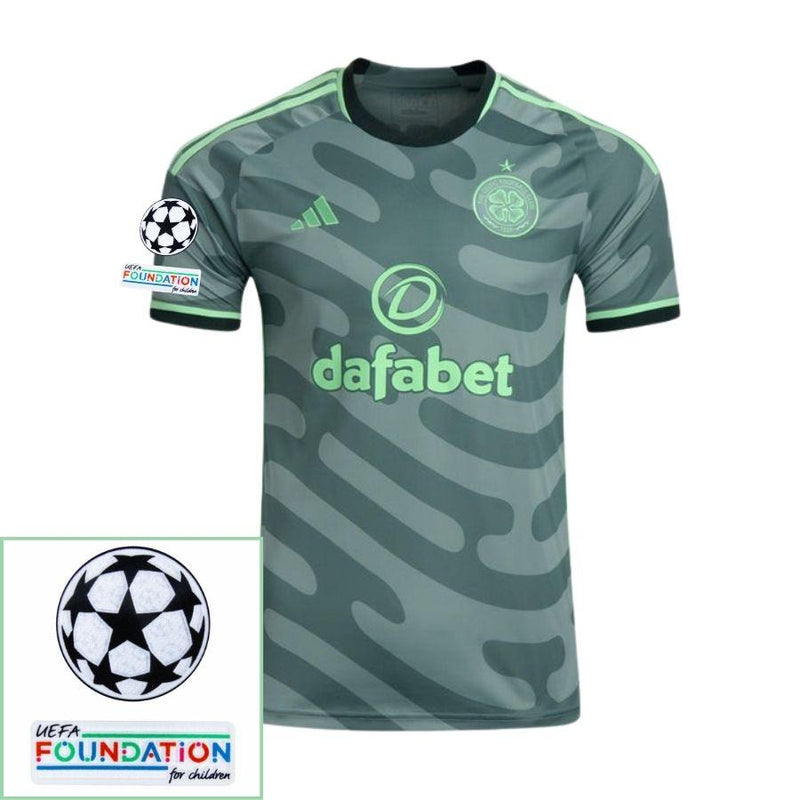 Celtic Third 2024/25 Patches UCL UEFA Foundation (Official Printing)