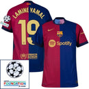 Barcelona Lamine Yamal 19 Home 2024/25 Patches UCL UEFA Foundation (Official Printing)
