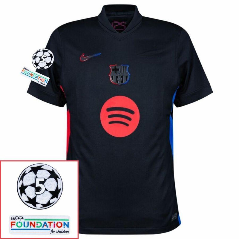 Barcelona Lewandowski 9 Away 2024/25 Patches UCL UEFA Foundation (Official Printing)
