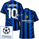 Inter Milan Lautaro 10 Home 2024/25 Patches UCL UEFA Foundation (Official Printing)