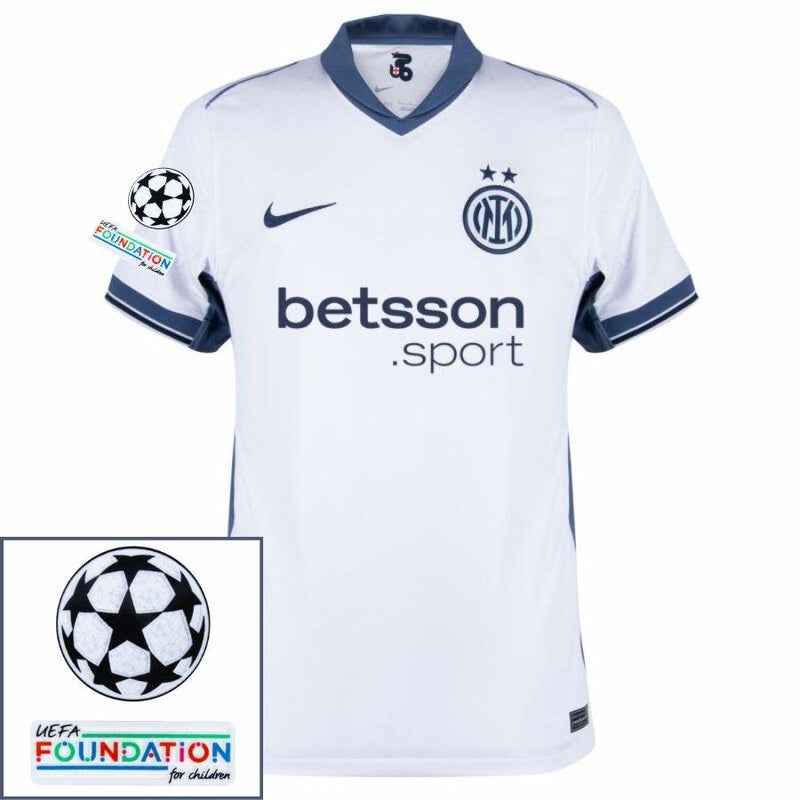 Inter Milan Lautaro 10 Away 2024/25 Patches UCL UEFA Foundation (Official Printing)