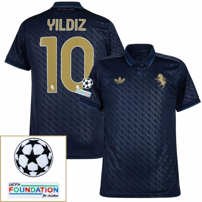 Juventus Third 2024/25 Patches UCL UEFA Foundation (Official Printing)