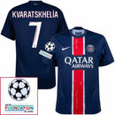Paris Saint-Germain Fan Jersey Home 2024/25 Patches UCL UEFA Foundation (Official Printing)