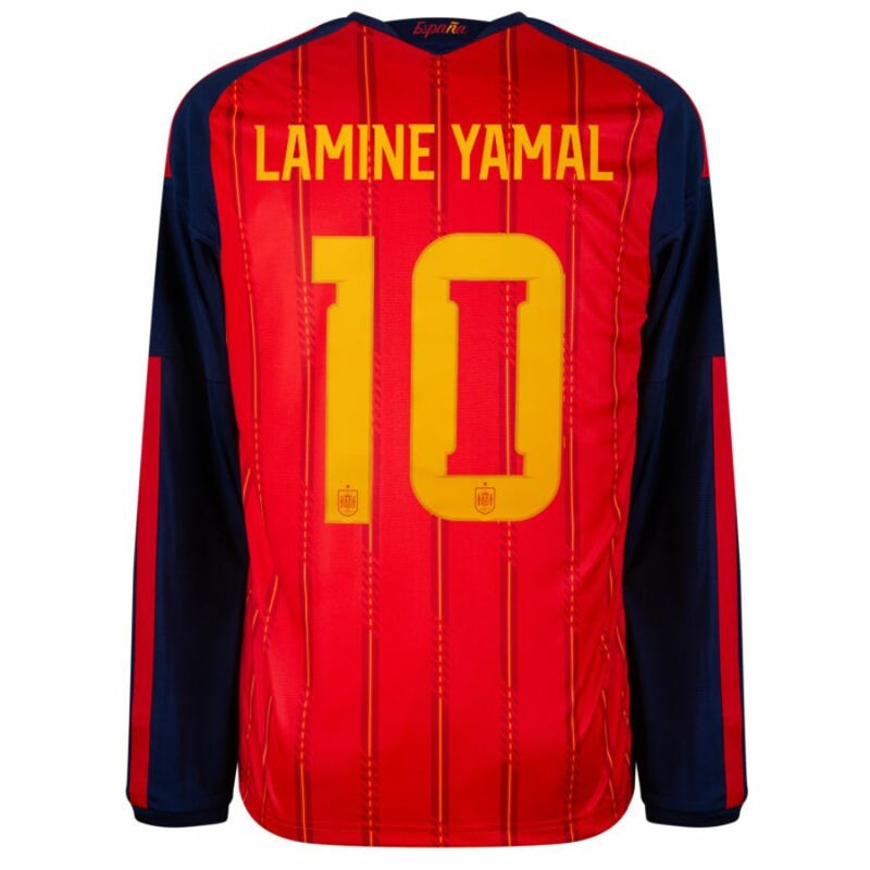 Spain Home Lamine Yamal 10 Fan Long Sleeve Shirt 2026 World Cup