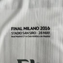 Retro Real Madrid 2015/16 Home Long Sleeve Final Milano 2016 Patches UCL 10 UEFA Respect