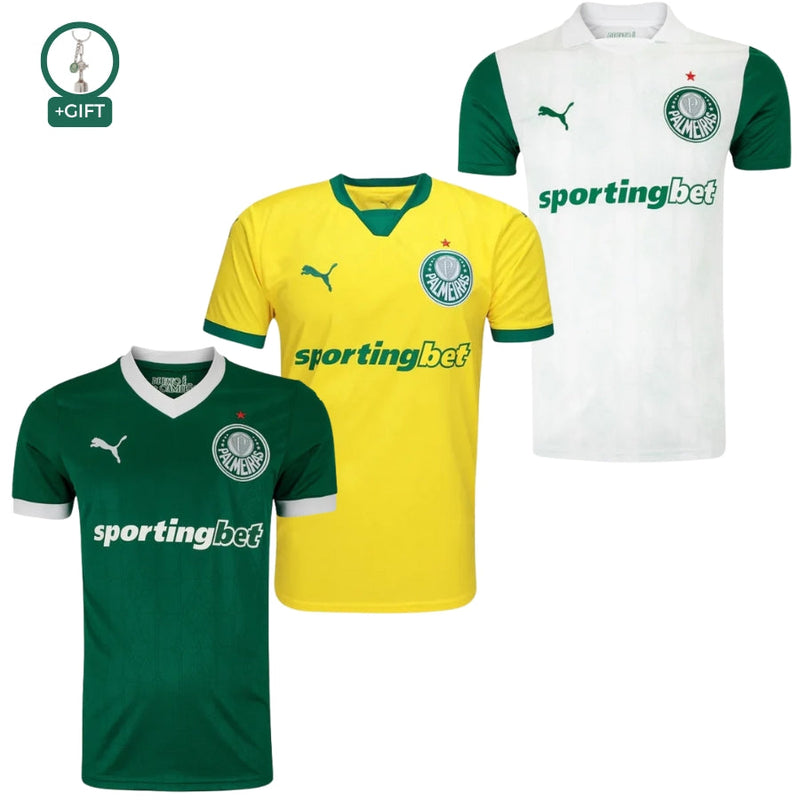 Palmeiras Fan Jersey Home, Away e Third 2025/26 - Kit 3 Fan Jersey