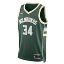 Giannis Antetokounmpo Milwaukee Bucks Unisex 2023 NBA Jersey - Icon Edition - Hunter Green