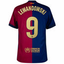 Barcelona Lewandowski 9 Home 2024/25 Patches UCL UEFA Foundation (Official Printing)