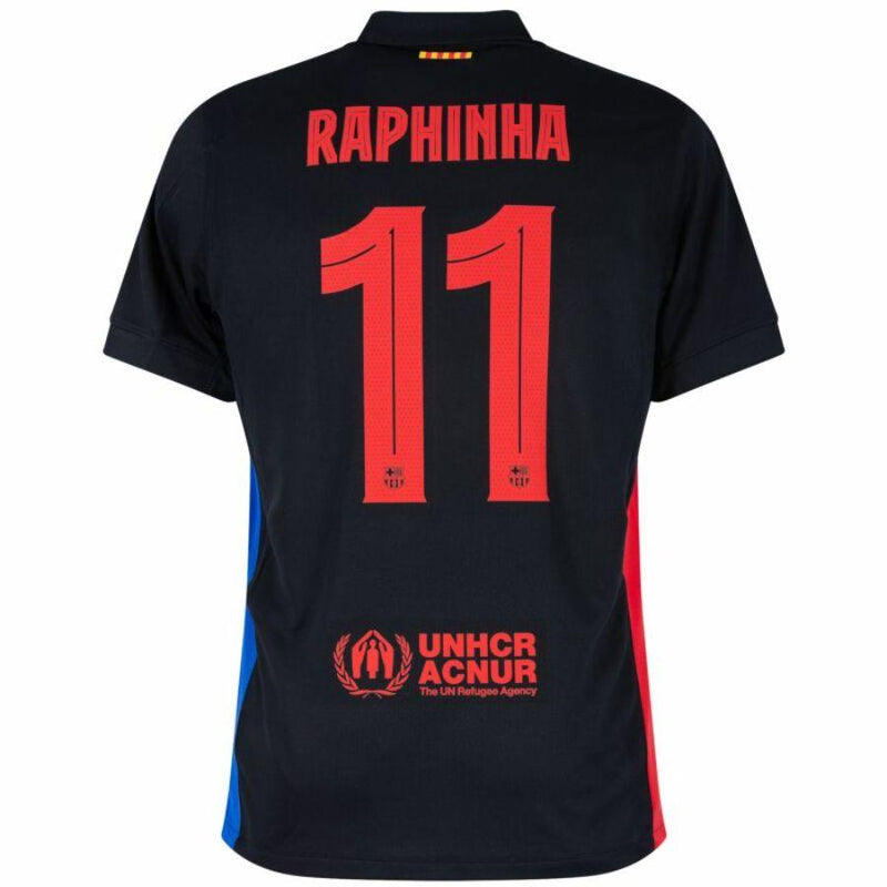 Barcelona Raphinha 11 Away 2024/25 Patches UCL UEFA Foundation (Official Printing)
