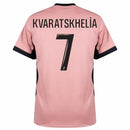 Paris Saint-Germain Kvaratskhelia 7 Fan Jersey Third Jordan 2023/24 Patches UCL UEFA Foundation (Official Printing)