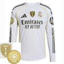 Real Madrid Home Long Sleeve Fan Jersey 2025/26 - Patch 2025 Club World Cup + FIFA Intercontinental Champions