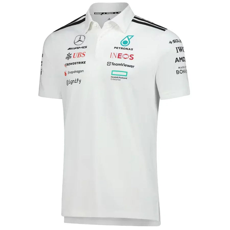 Mercedes-AMG Petronas F1 Team Adidas Wear Polo - White Formula 1 F1 Formula One