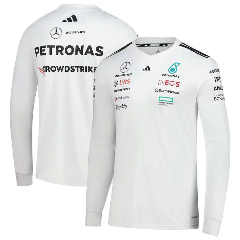 Mercedes-AMG Petronas F1 Team Adidas Long Sleeve Jersey - White Formula 1 F1 Formula One