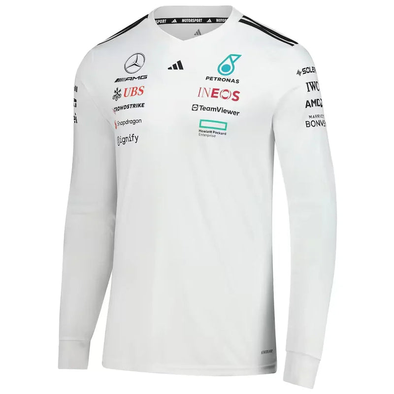 Mercedes-AMG Petronas F1 Team Adidas Long Sleeve Jersey - White Formula 1 F1 Formula One
