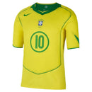Brazil Ronaldinho 10 Retro Home Fan Jersey 2004-2005 (Reissue)