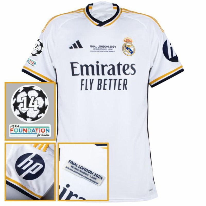 Real Madrid Toni Kroos 8 Home Fan Jersey 2023/24 Patch FIFA WCC Patch UCL UEFA Foundation Patches