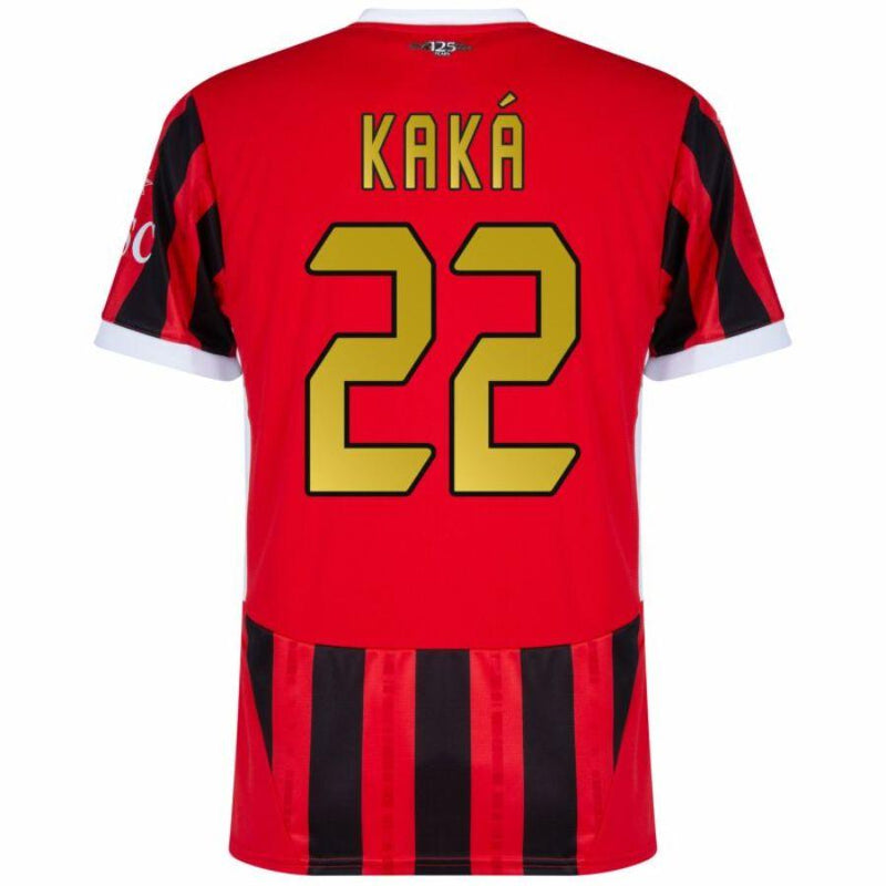 AC Milan Kaká 22 Home Fan Jersey 2024/25 Patches UCL UEFA Foundation (Official Printing)