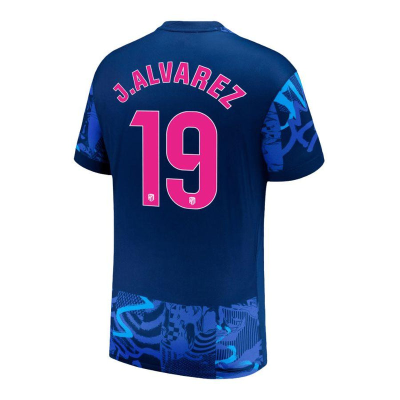 Atlético Madrid Julián Alvarez 19 Third Fan Jersey 2024/25 Patches UCL UEFA Foundation (Official Printing)